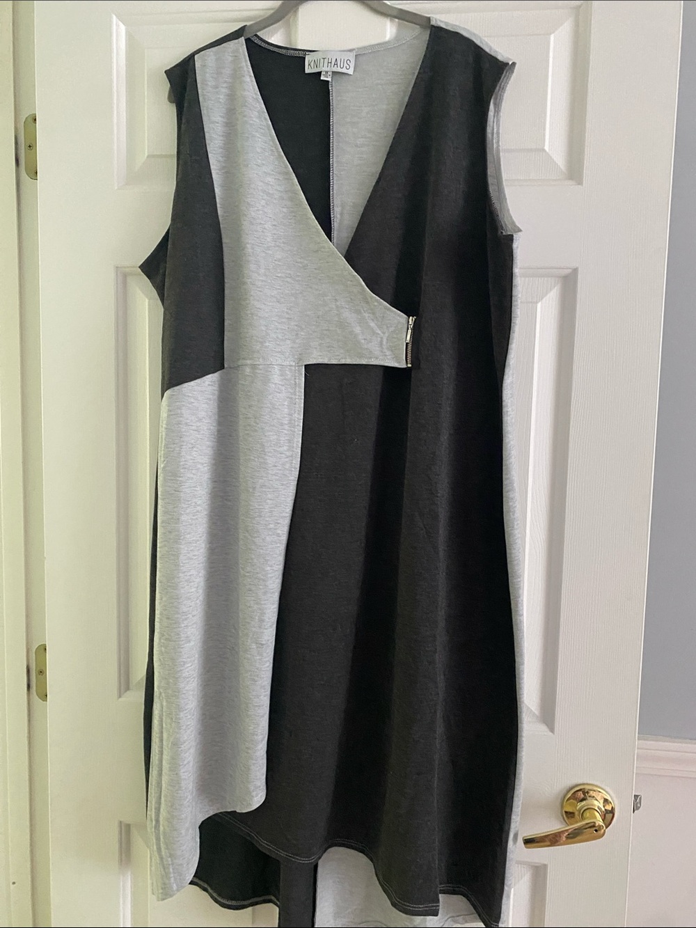 Two-Tone Black & Light Gray Asymmetrical Dress or tunic - size 1X